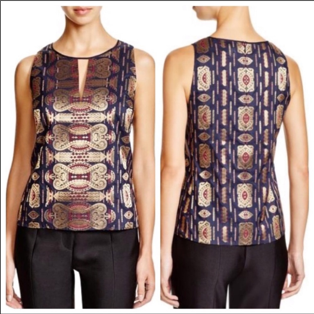 Tory Burch sleeveless silk Jacquard top